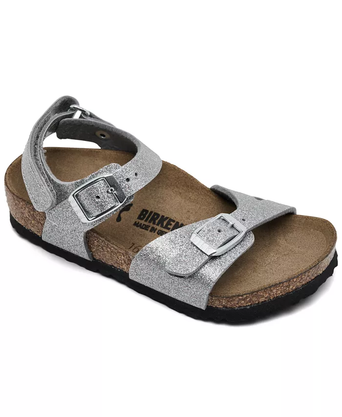 

Детские сандалии Rio Birko-Flor для девочек от Finish Line Birkenstock, серебряный
