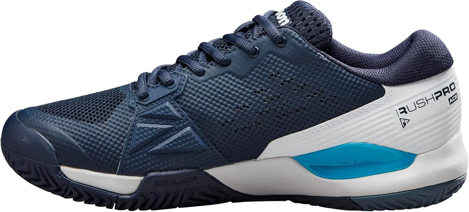 Мужские теннисные кроссовки Wilson Rush Pro Ace, Navy Blazer White Blue Atoll — фото 4
