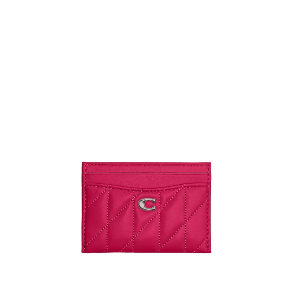 

Визитница из кожи мини для женщин цвет драконий фрукт красный COACH