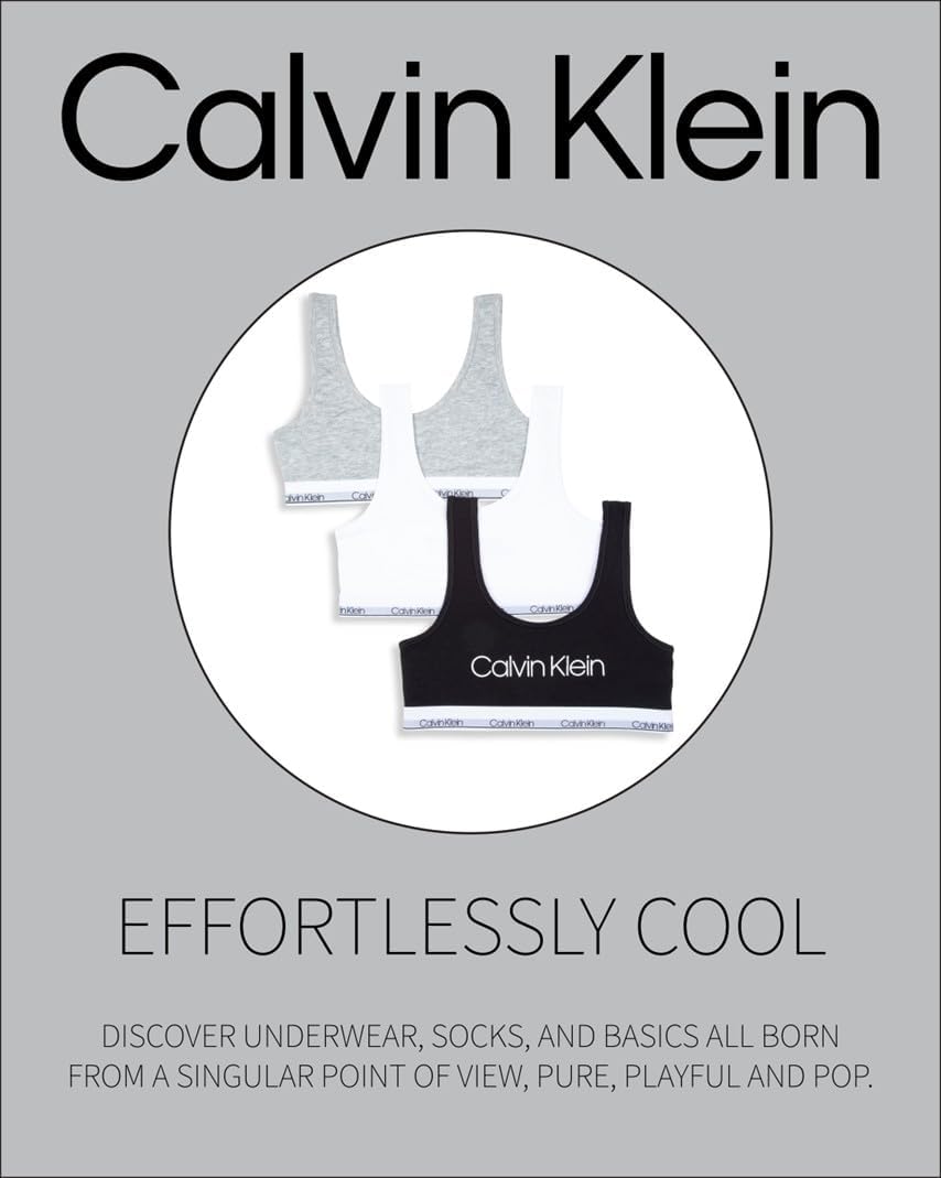 Комплект из 3 бюстгальтеров-бралеттов Calvin Klein для девочек Modern Cotton Bralette, Sach/Crypnk/Vnl — фото 3