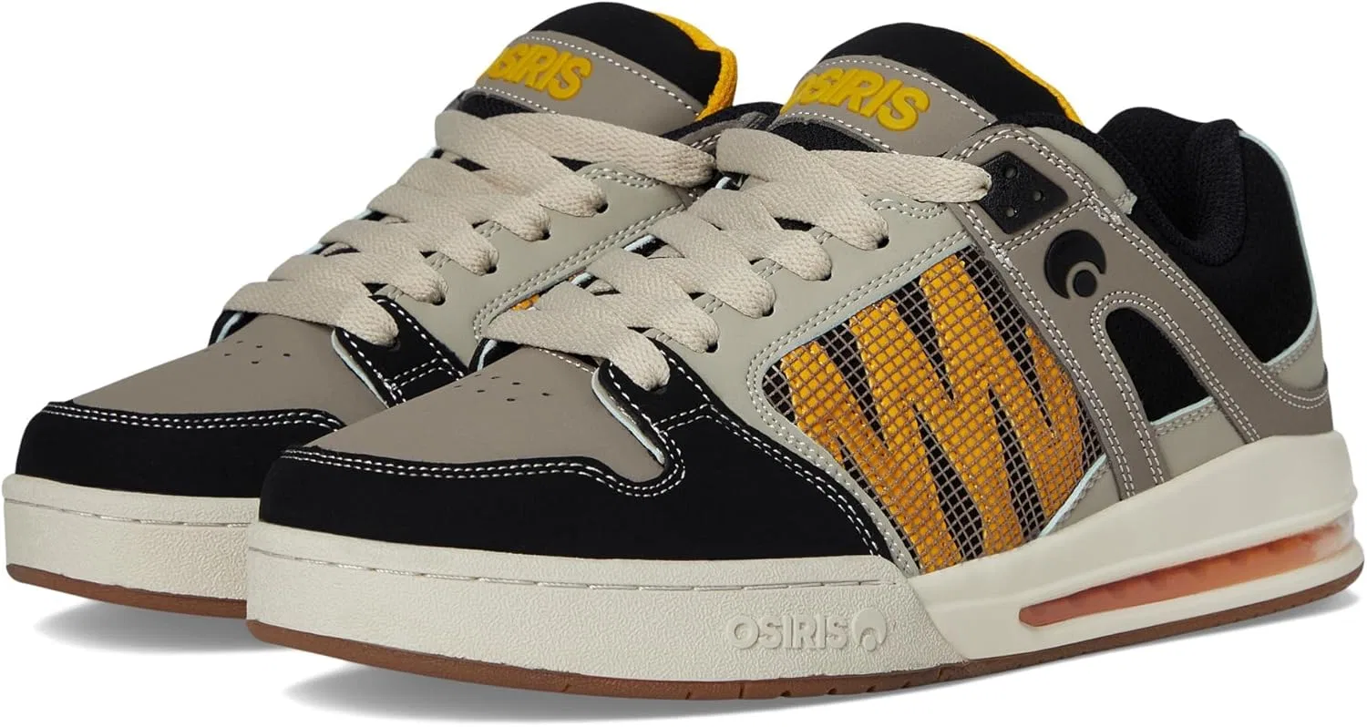 Мужские кроссовки для скейтбординга Osiris, цвет Black/Yellow/Grey