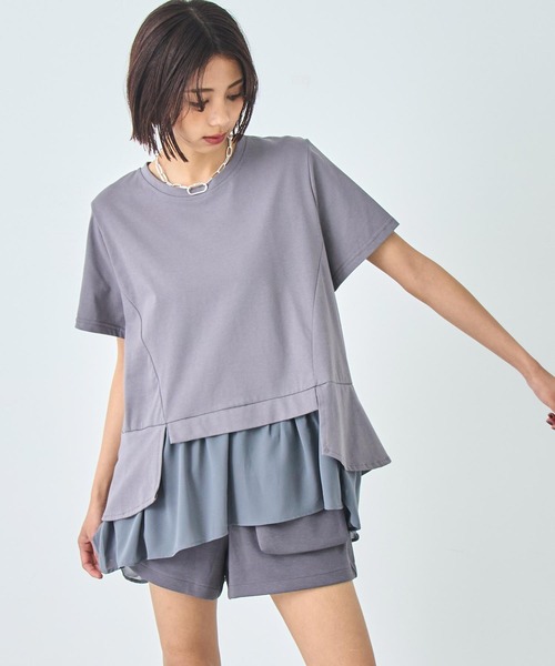 

Футболка с оборками по низу ANAP, серый