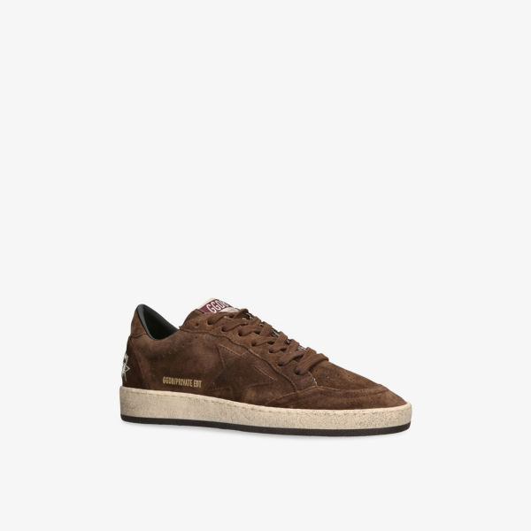 Кроссовки Golden Goose Ball star из замши низкие, коричневый — фото 3