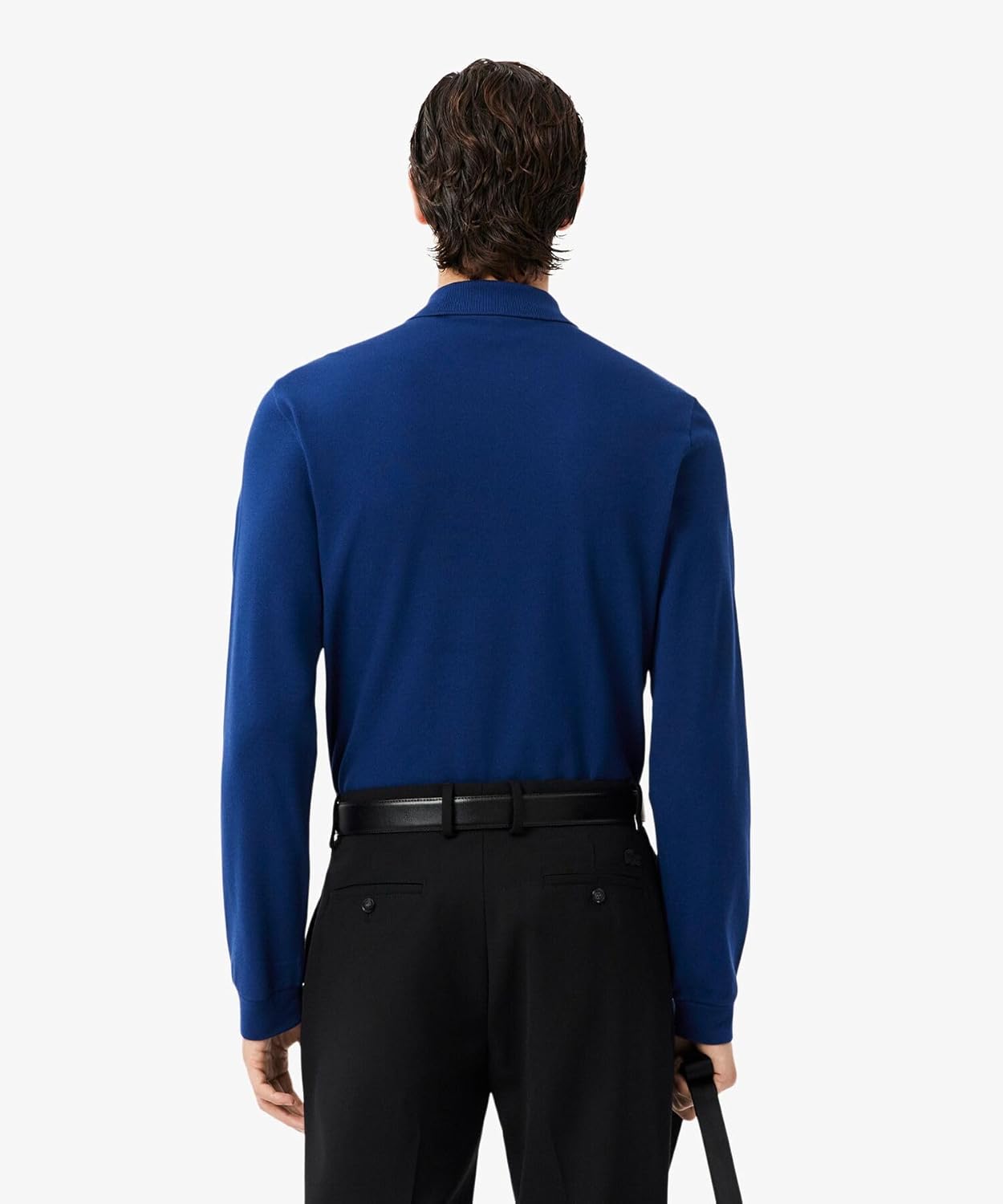 Официальная поло-рубашка Lacoste Original Fit с длинным рукавом, модель L1312, темно-синий — фото 3