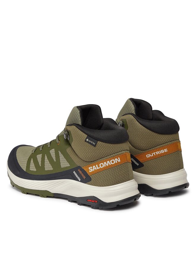 Треккинговые кроссовки Outrise Mid GORE-TEX L47143600 Salomon, хаки — фото 3