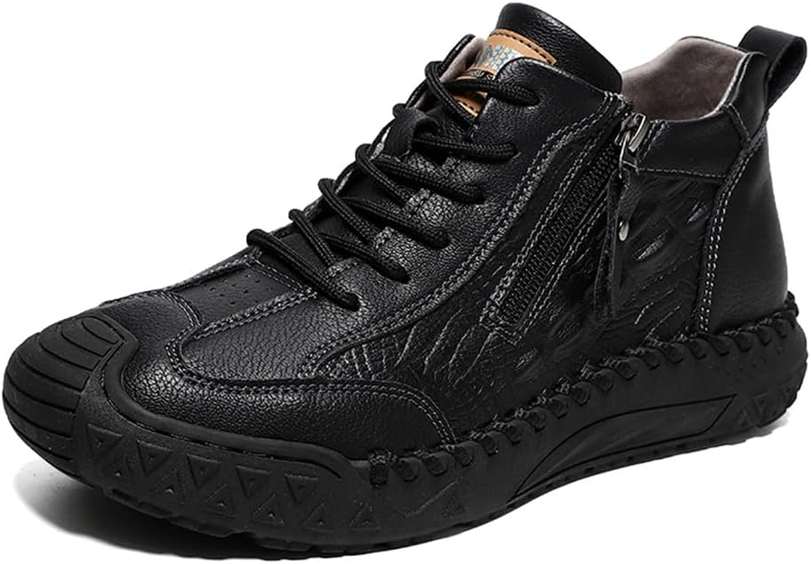 

Мужские повседневные кожаные туфли MAUGELY с шнуровкой, нескользящие, дышащие, удобные лоферы, модные ботинки для вождения, черный