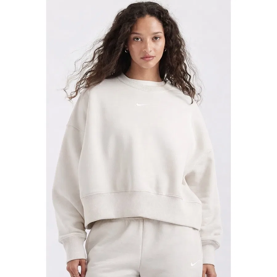 Женский свитшот оверсайз из флиса Nike Sportswear Essential Collection Fleece, Кремовый