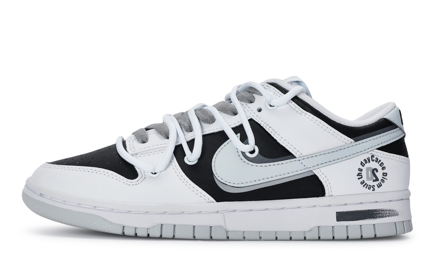 

Кроссовки Nike Dunk Skateboarding Shoes Women's Low-top Gray, черный/белый/серый