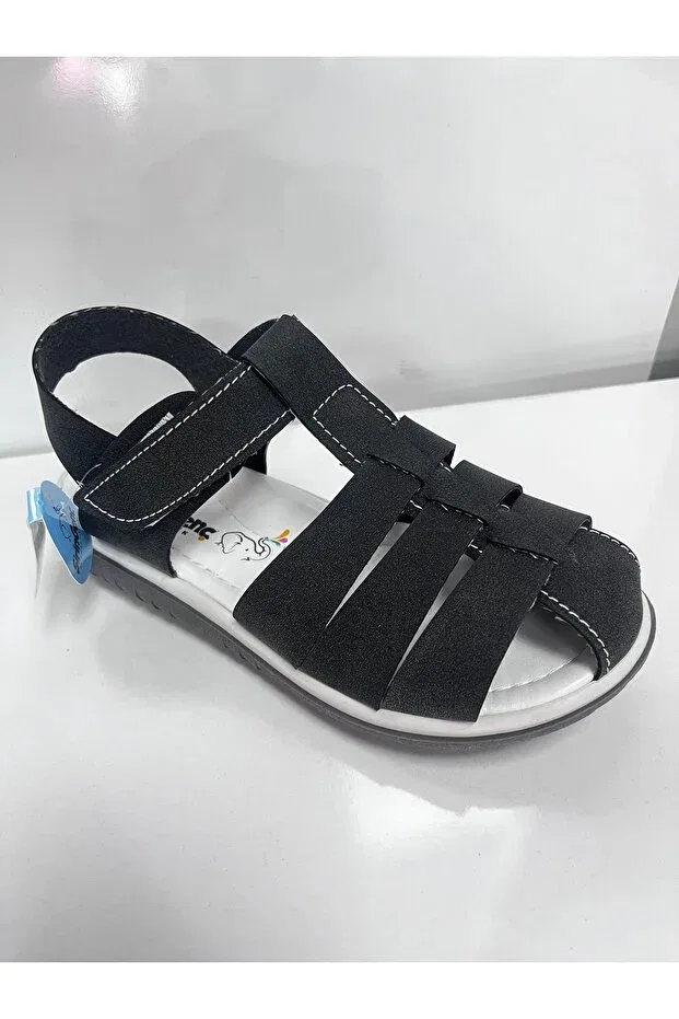Детские сандалии для мальчиков на плоской подошве Mimoza, Black — фото 2