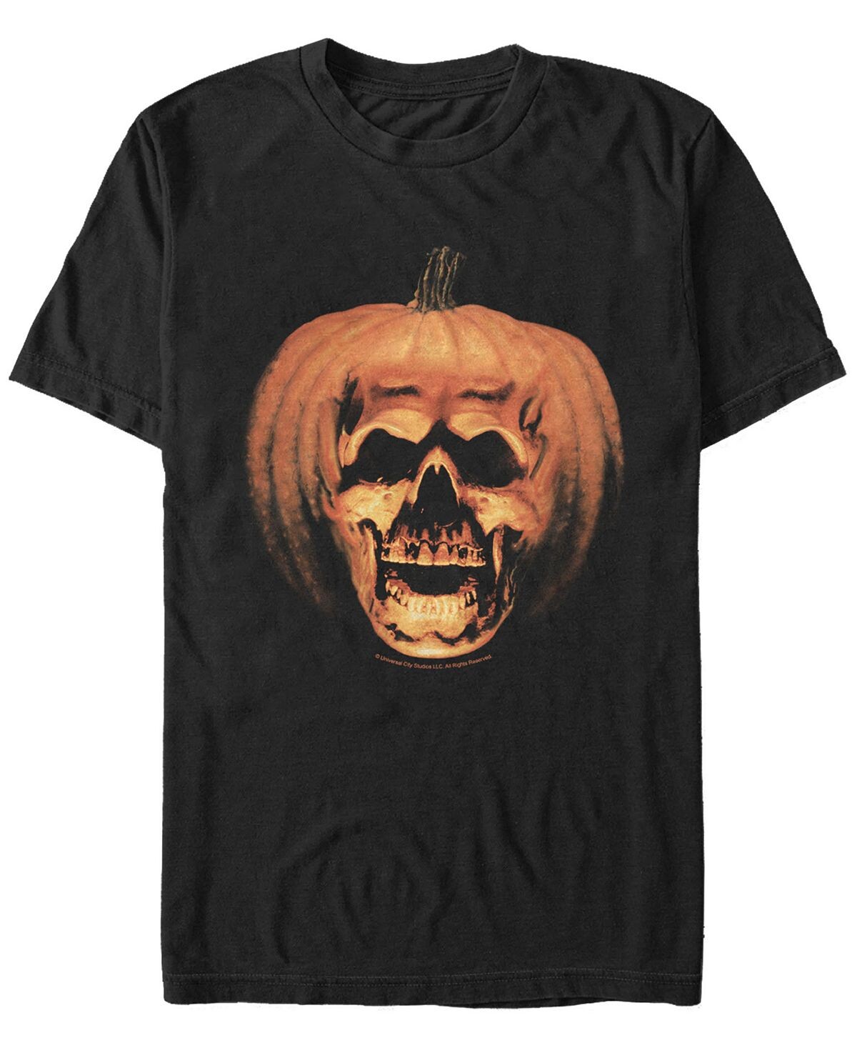 

Хэллоуин 2 мужская резная тыква большое лицо футболка с коротким рукавом Fifth Sun, черный