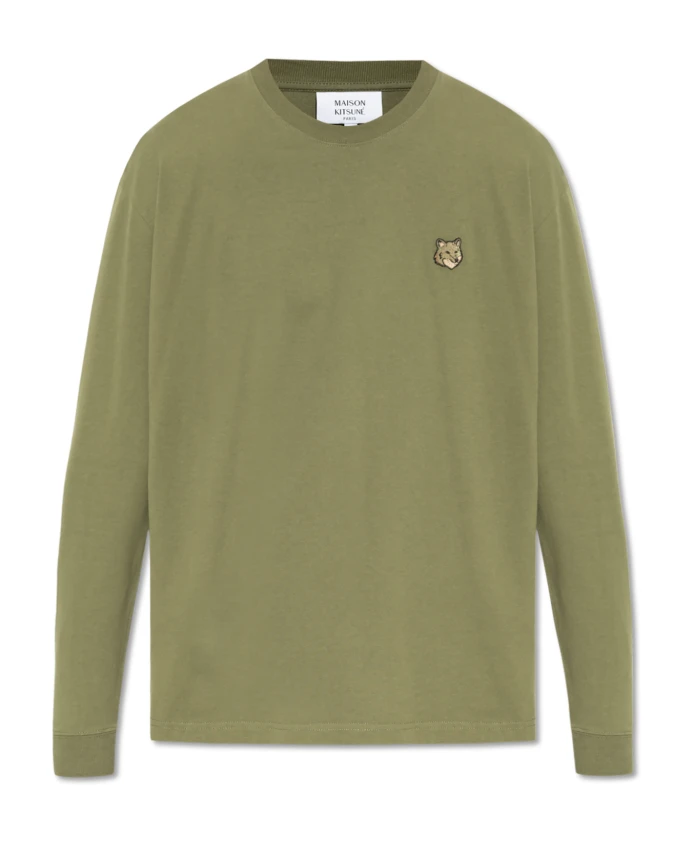 

Футболка с длинным рукавом Maison Kitsuné, зеленый