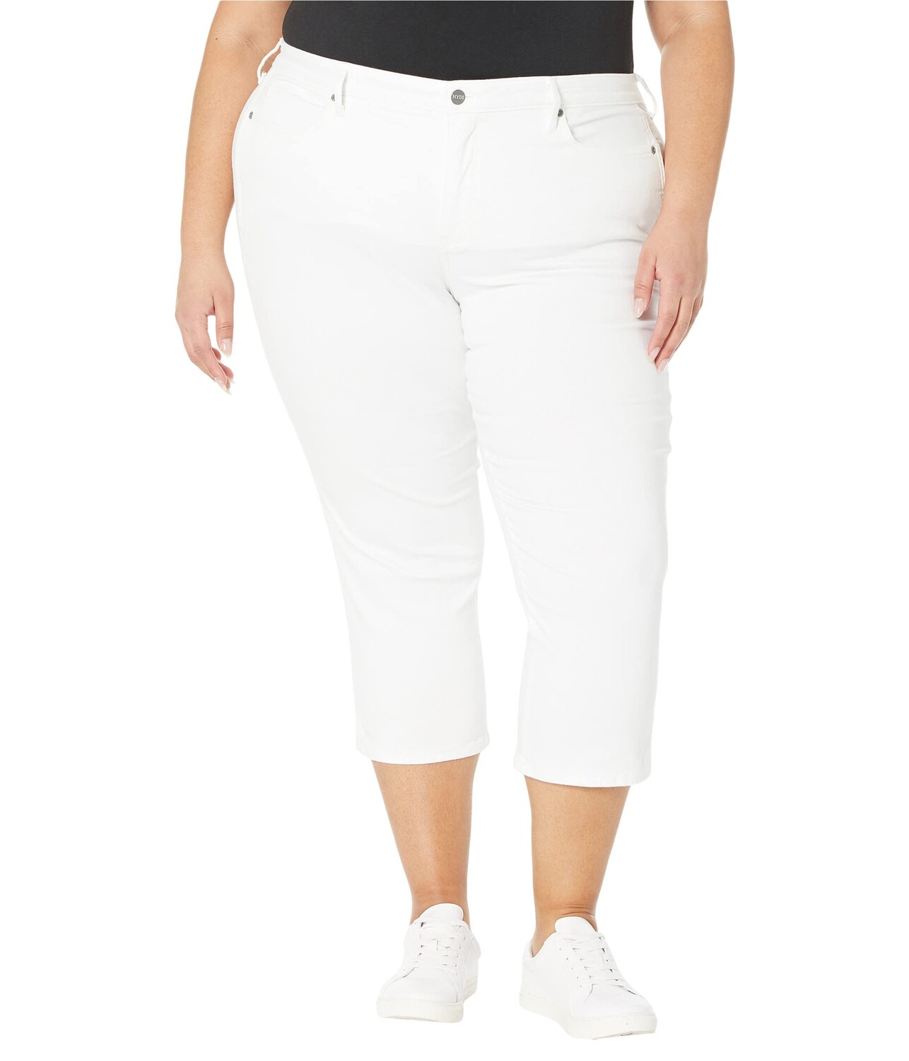 

Джинсы NYDJ Plus Size, Plus Size Chloe Capris Double Needle Slits in Optic White