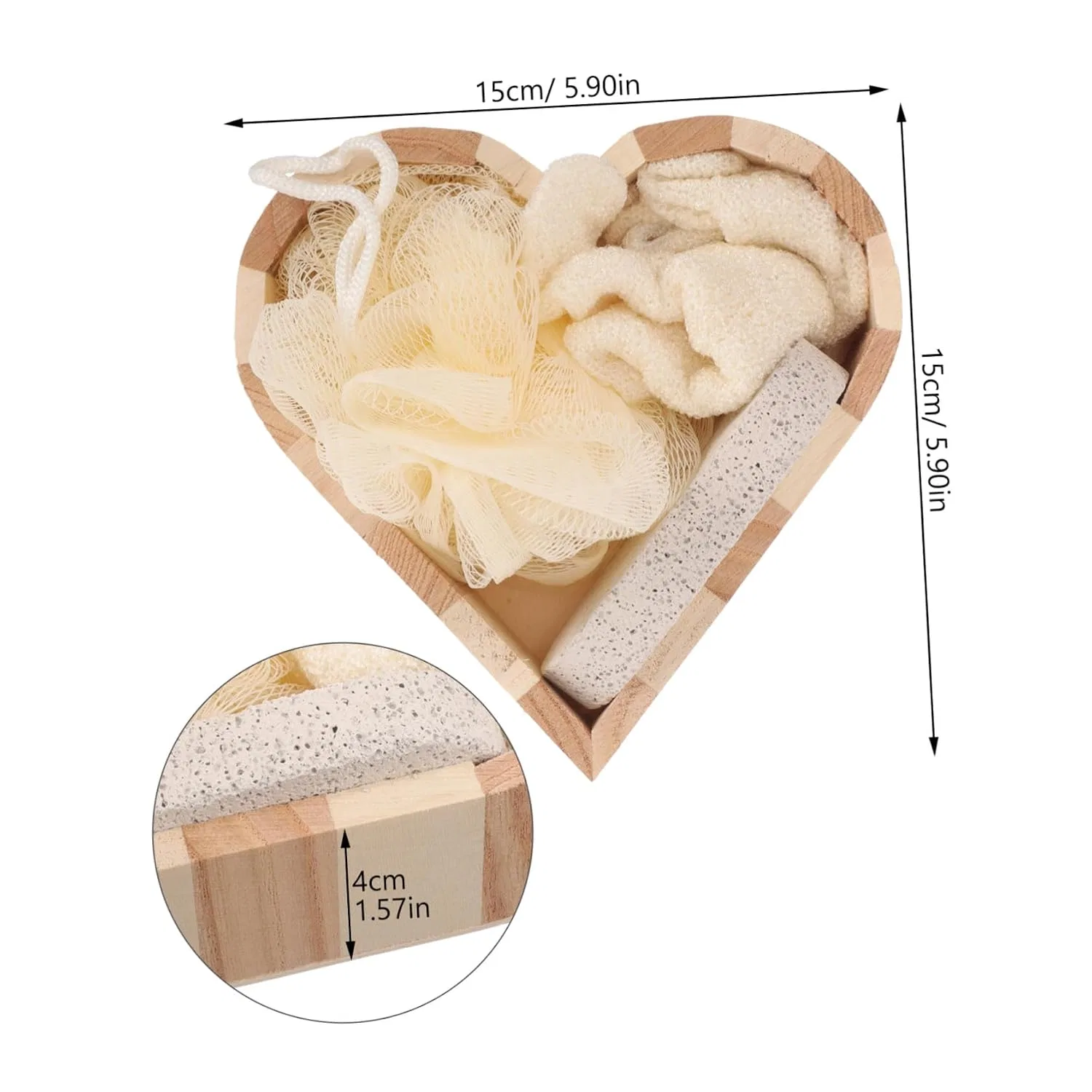 Набор для скрабирования тела Heart-shaped, BELLIFFY, 1 шт, 15x15x4 см — фото 2