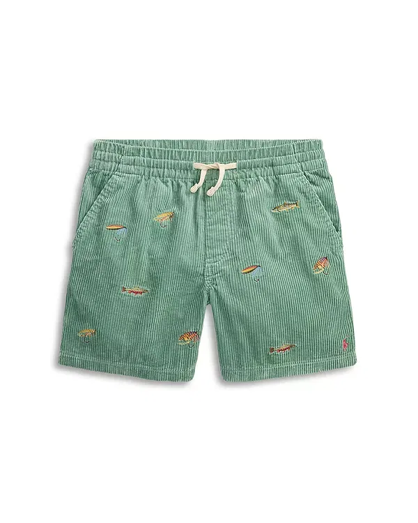 Детские шорты для мальчиков с принтом Polo Prepster Embroidered Corduroy Shorts Ralph Lauren, Faded Mint