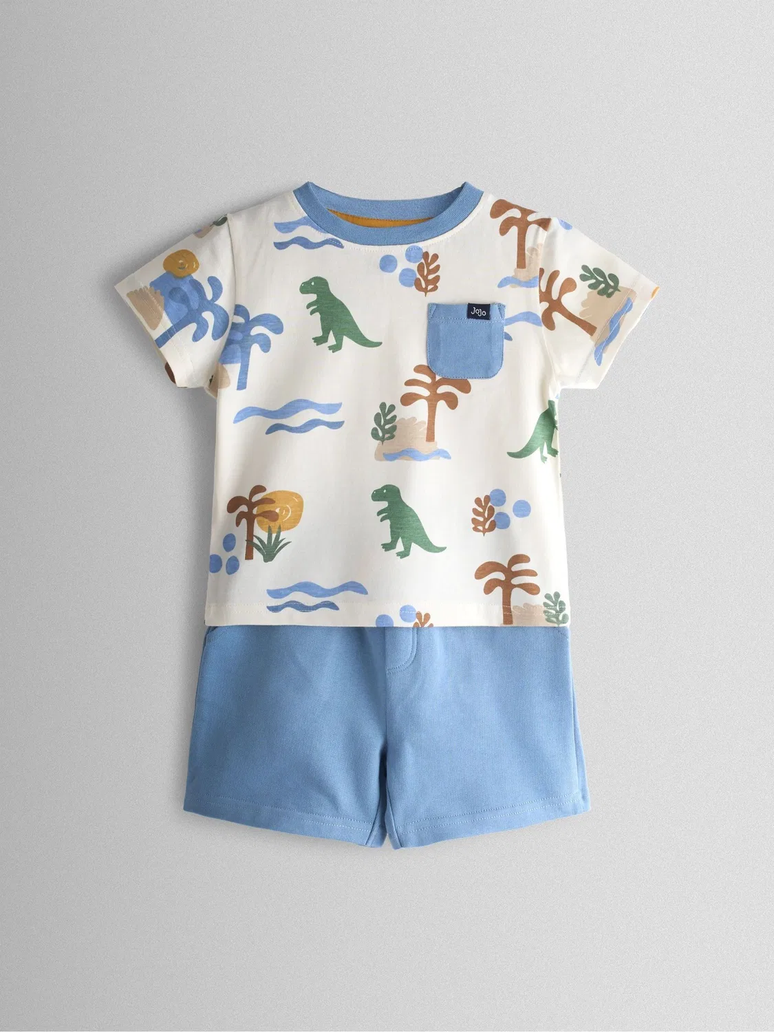 Комплект из футболки и шорт с динозаврами, JoJo Maman Bébé, синий