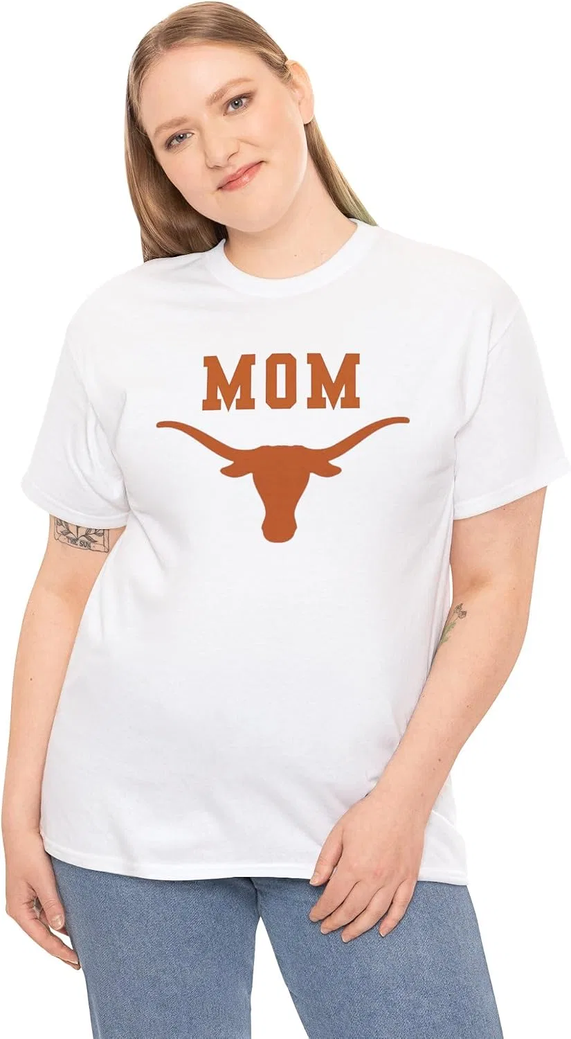 Женская футболка с принтом Texas Longhorn Mom, белый — фото 3
