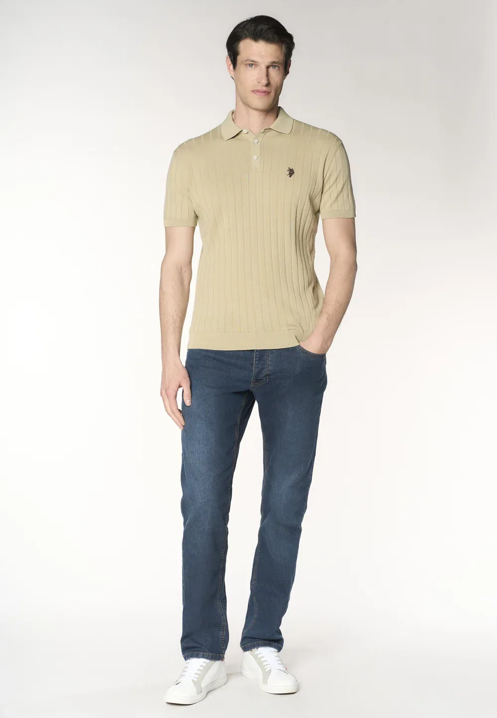 Рубашка поло U.S. Polo Assn., Beige — фото 2
