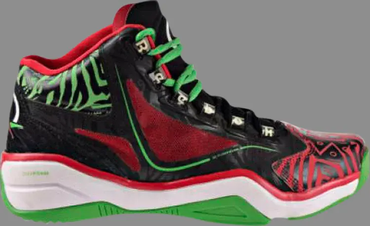 

Кроссовки q96 crossexamine 'black red green' Reebok, черный