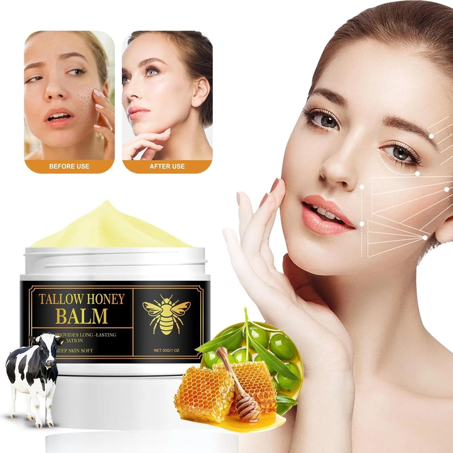 Крем для тела, Beef Tallow Cream, 30 г Generisch — фото 2