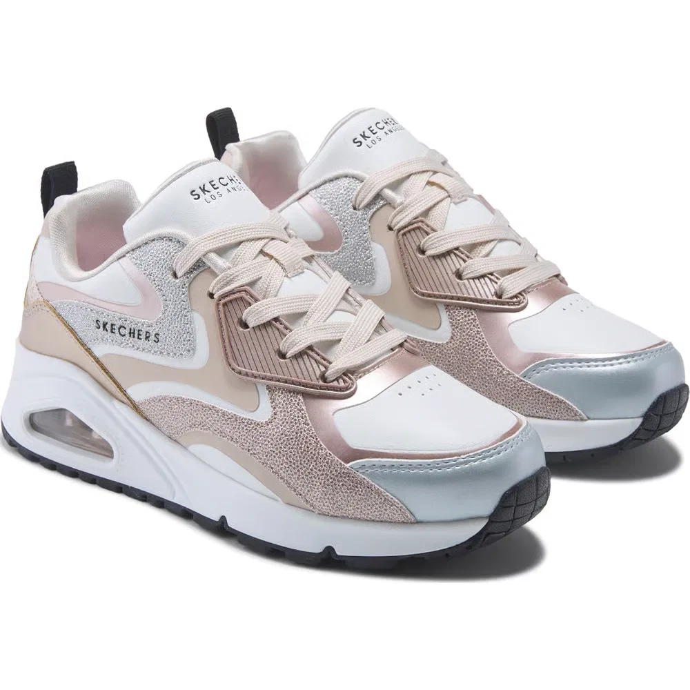 Детские кроссовки Street Uno Skechers, White Metallic
