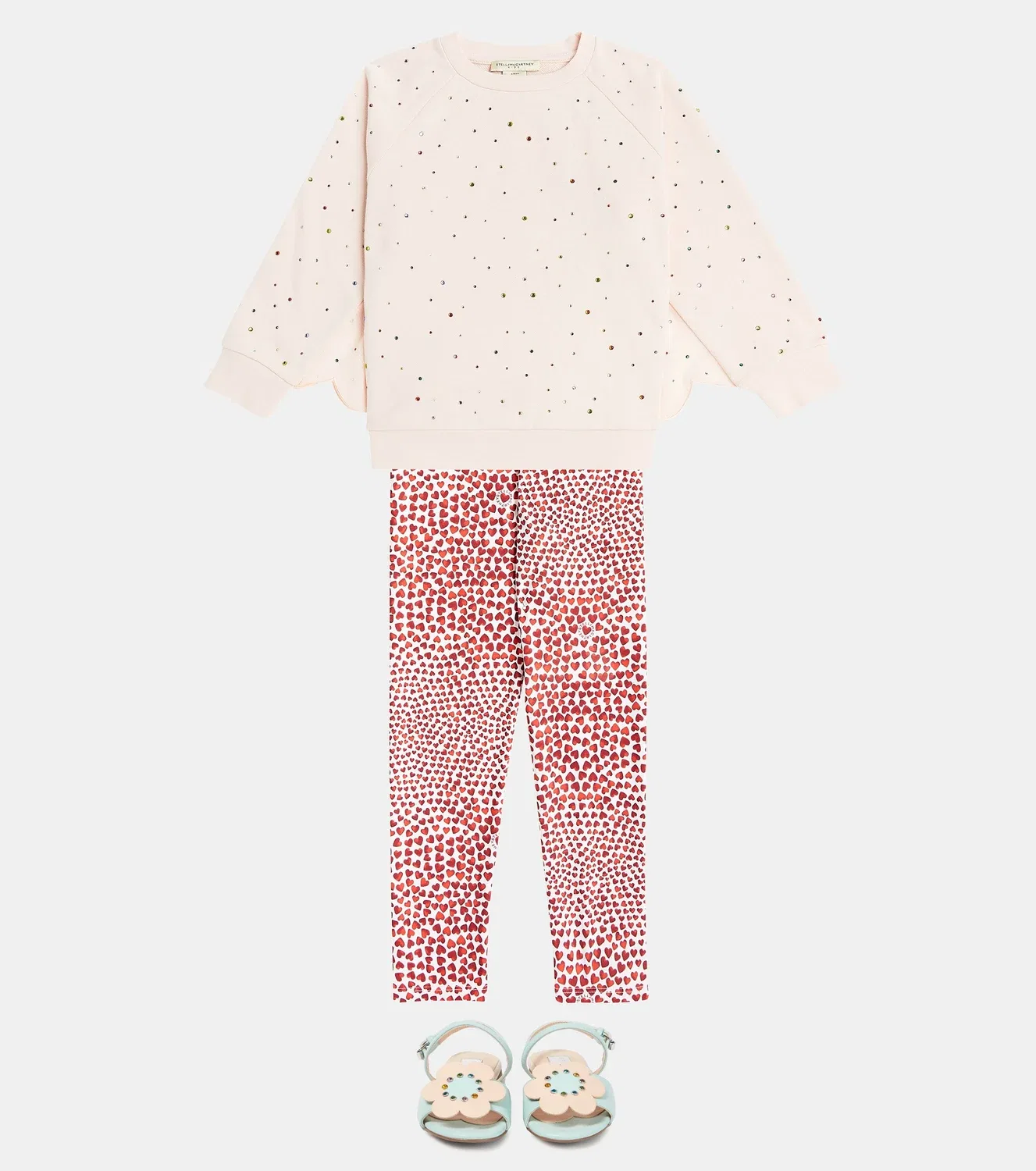 Хлопковая толстовка с декоративной отделкой Stella Mccartney Kids, красный — фото 2