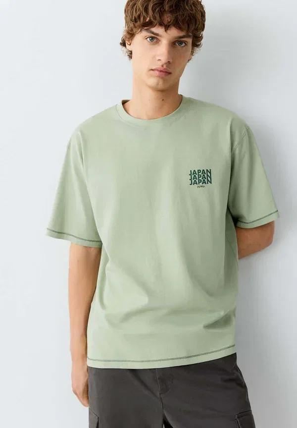 Футболка с принтом для подростков Mango Kids, мятный