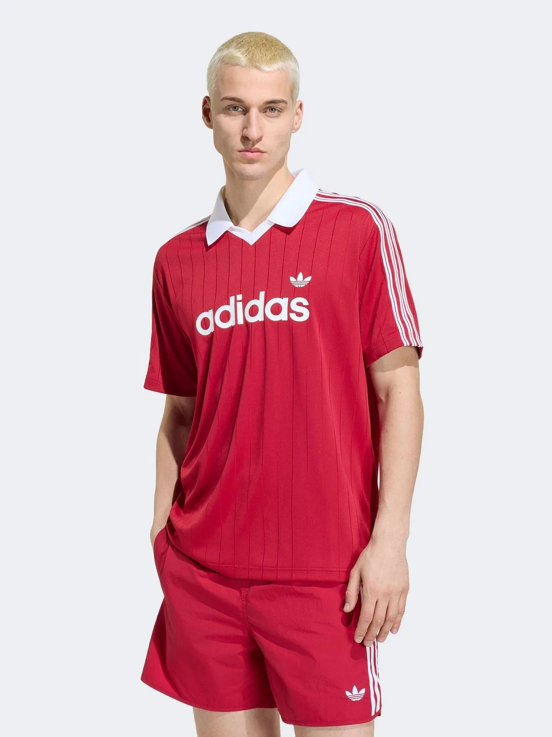 Футболка с фактурой drop-needle, adidas Originals, бордовый
