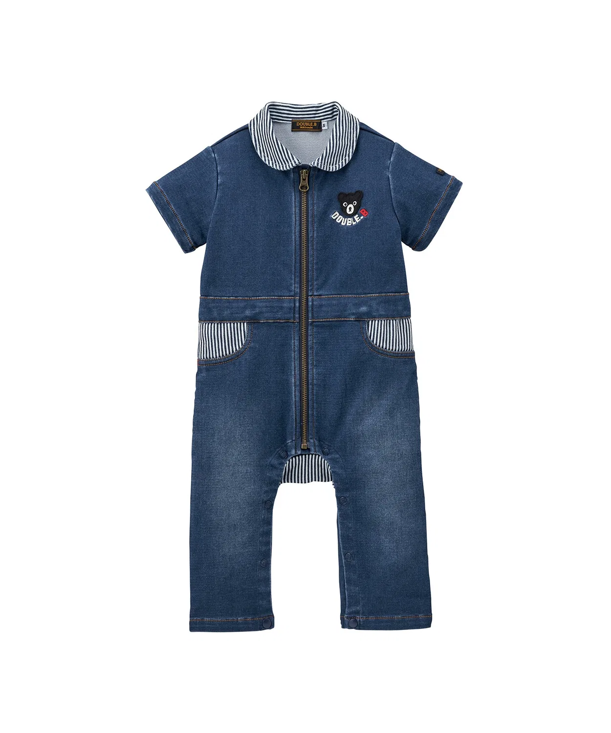 Детский денимовый комбинезон с длинным рукавом модель THE!FIRST DOUBLE_B, Indigo Blue