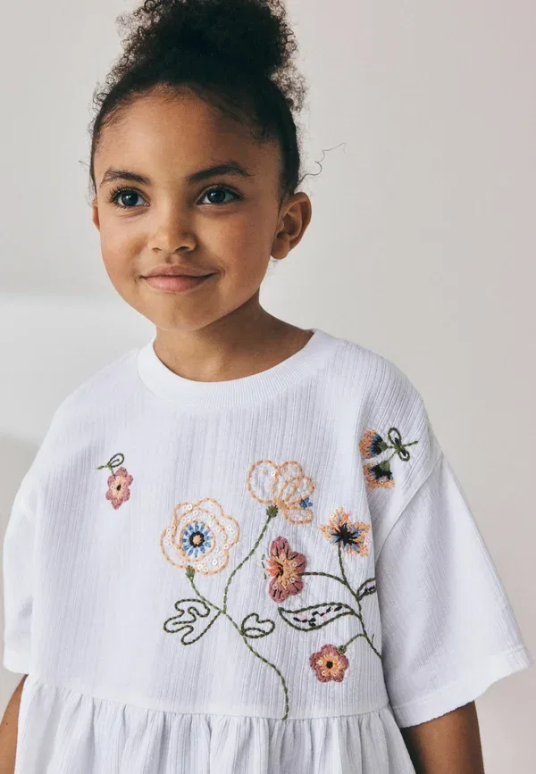 Футболка с цветочным принтом Regular fit Next, white floral, белый — фото 4