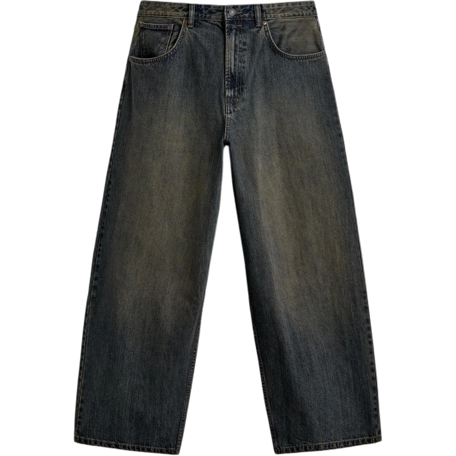 Мужские джинсы с широкими штанинами Blue/Green ZARA