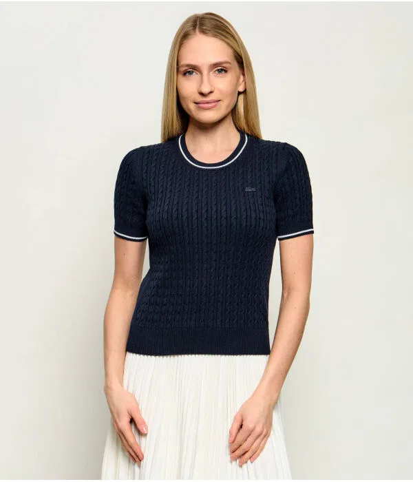 Пуловер Lacoste Blu Marino Slim Fit с круглым вырезом