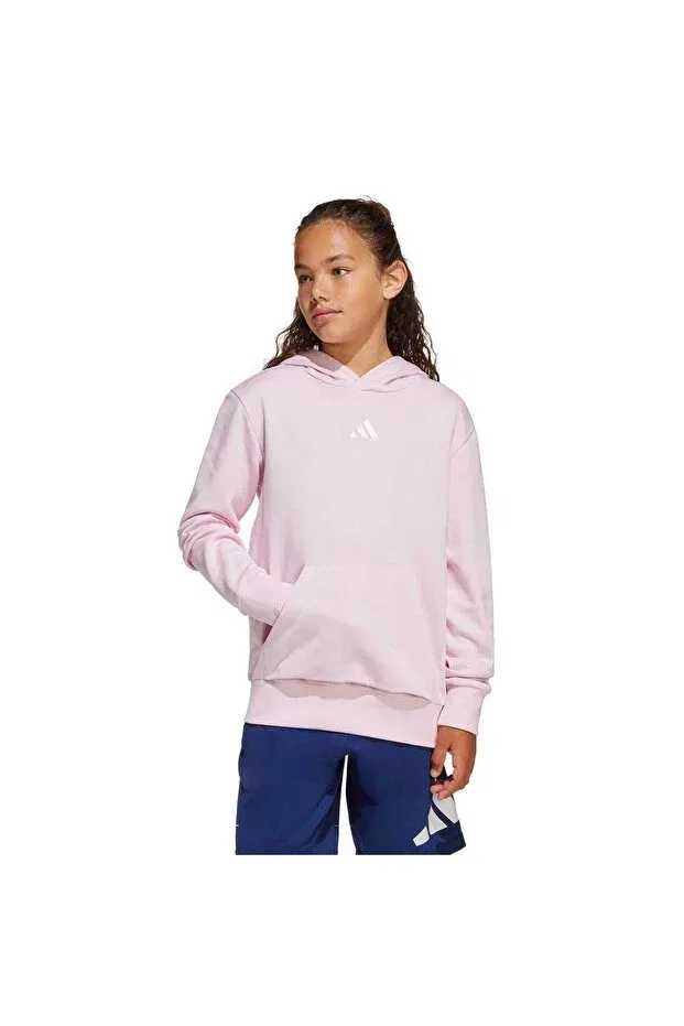 Детское худи для девочек хлопковое Adidas, Clear Pink-White — фото 2