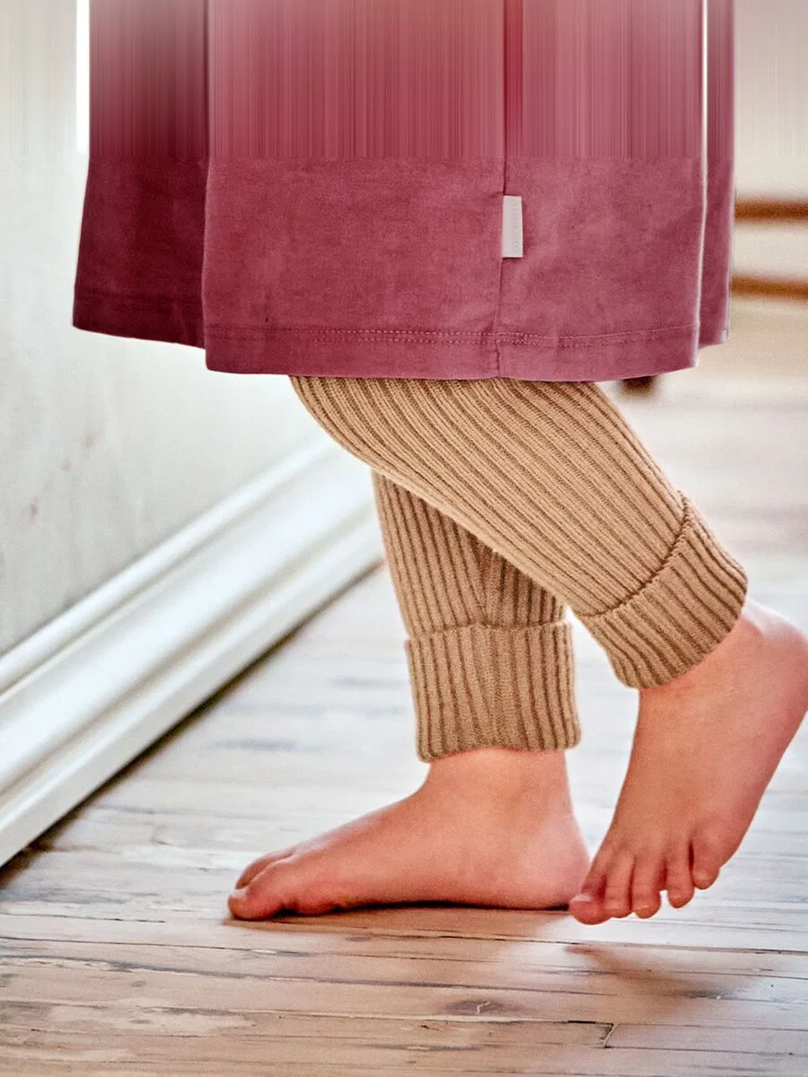 Брюки MAXIMO Regular 'MINI-Leggings, Rippstrick' бежевого цвета — фото 2