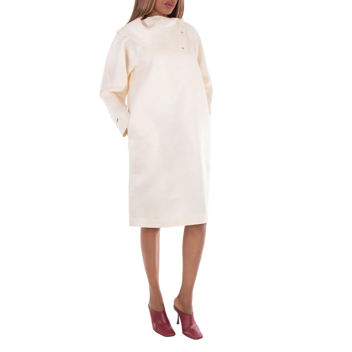 Платье с застежкой на кнопки Snap-Button Dress Burberry, Cream — фото 3