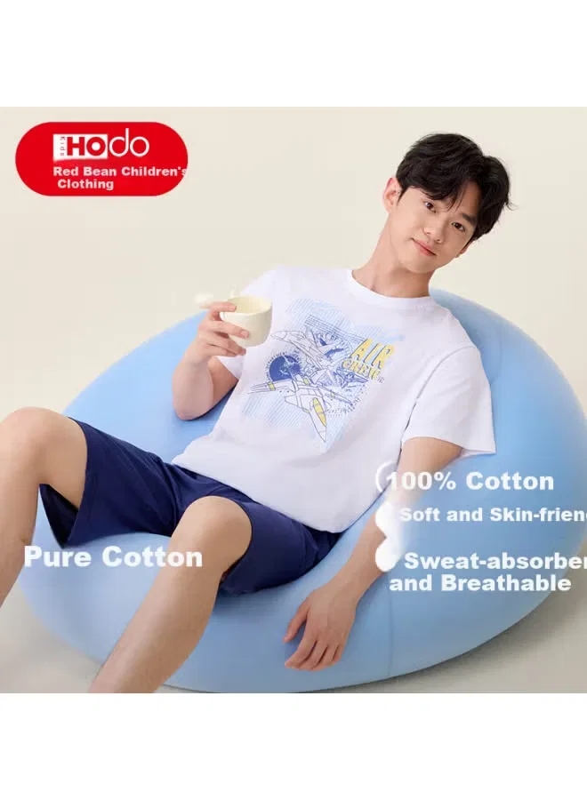 Комплект пижам с коротким рукавом для подростков N3359 Red Bean, самолетики