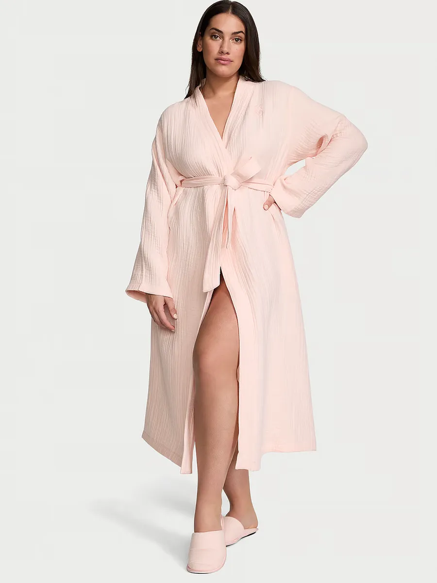 

Тапочки из хлопковой марли с закрытым носком Victoria'S Secret, розовый