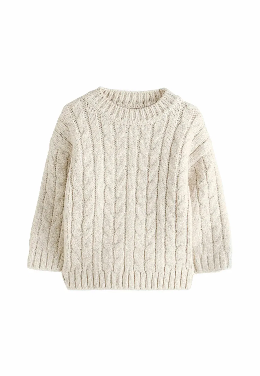 Свитер с круглым вырезом и косами Next, Neutral Cream