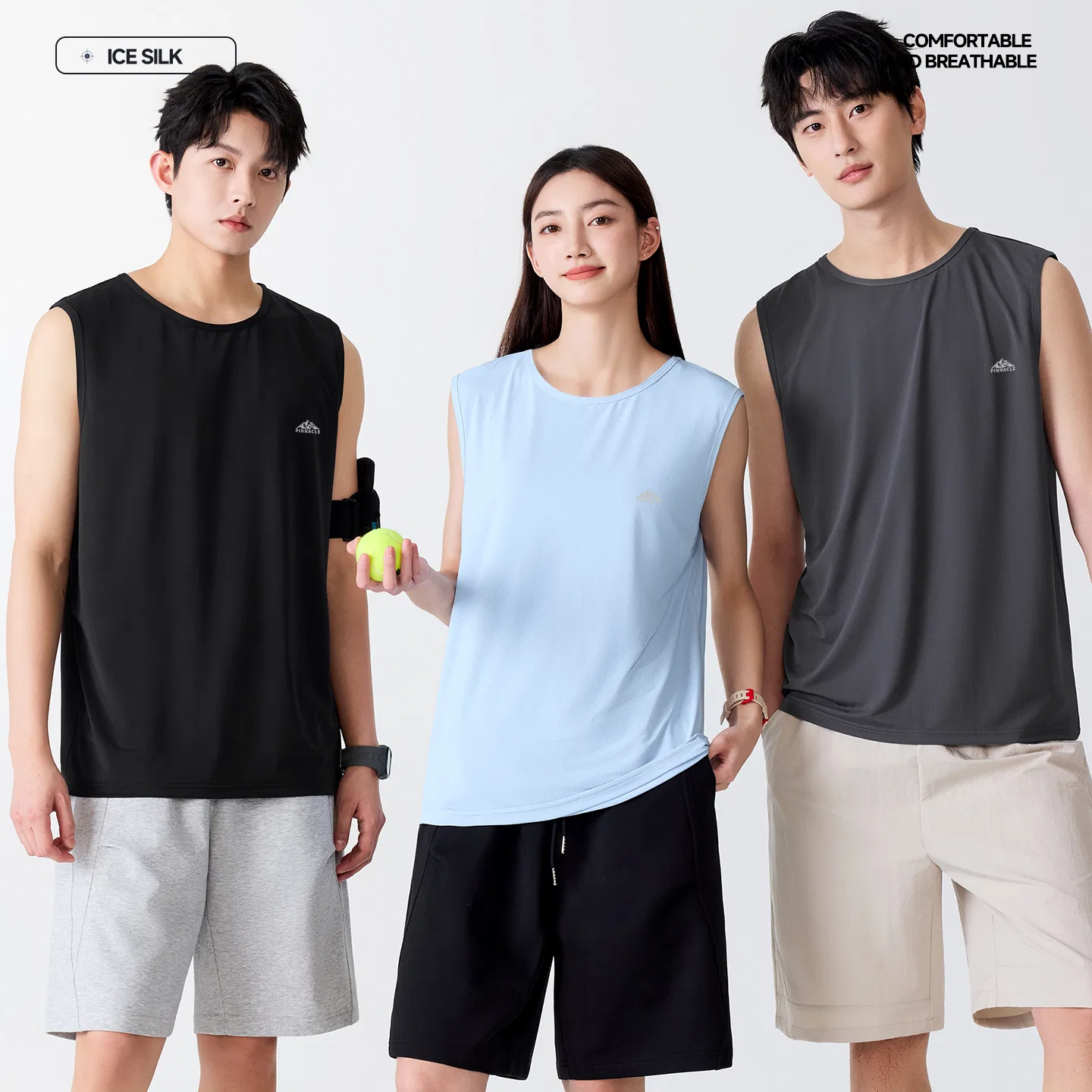 Детский топ без рукавов MINISO, Cooling Sensation Black (Peak Chest Logo) — фото 4
