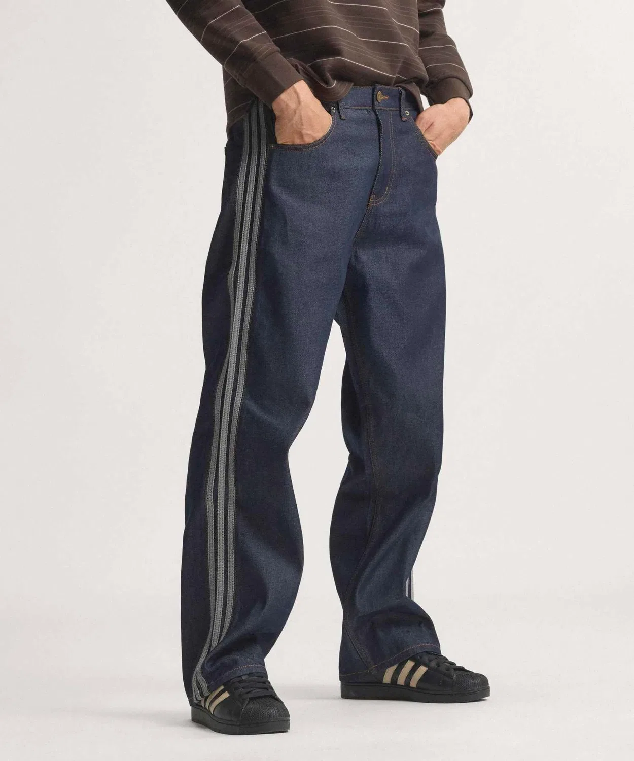 Мужские джинсы прямого кроя с принтом Firebird Adicolor Adidas, Blue