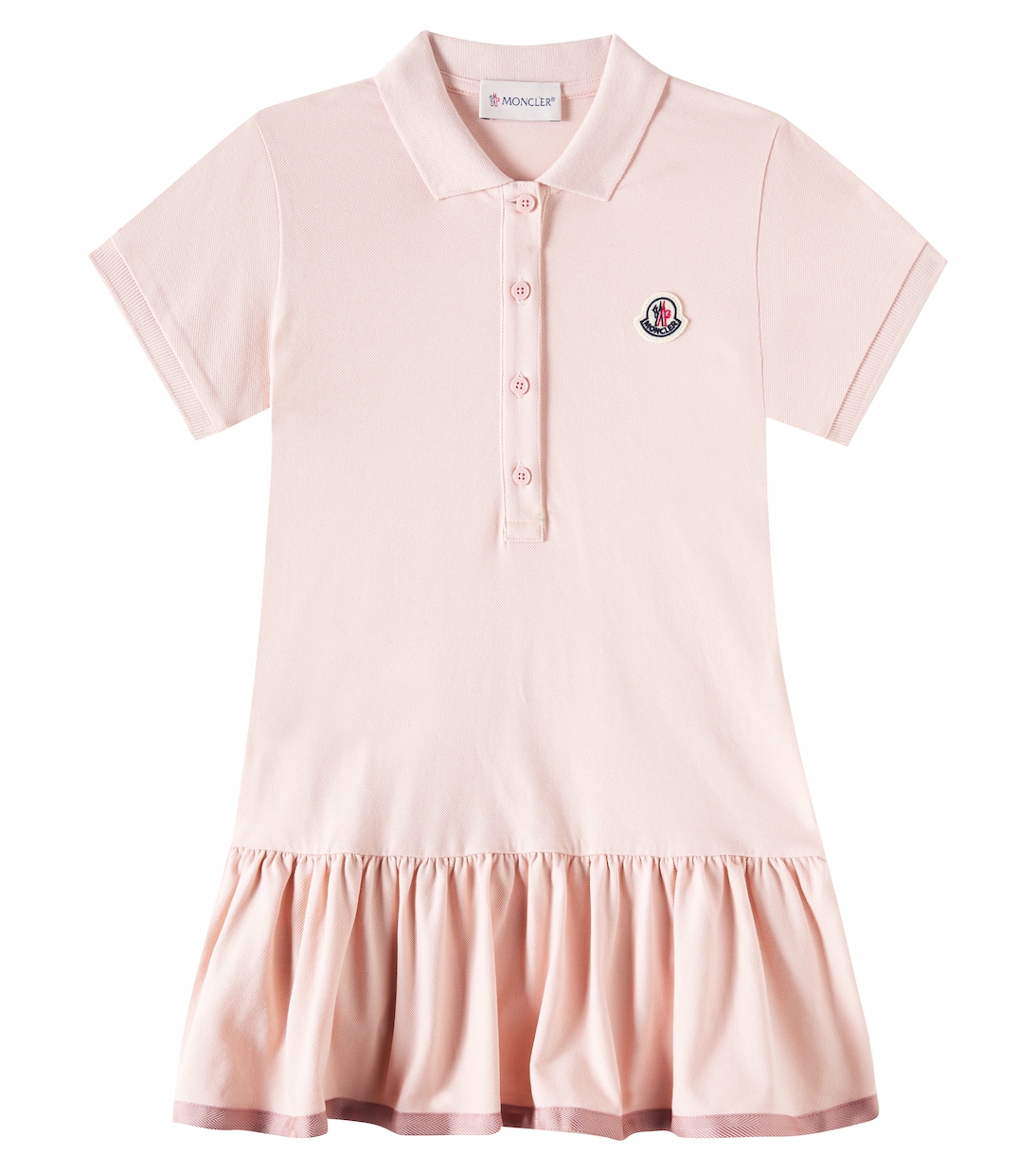 

Хлопковое платье с добавками Moncler Enfant, розовый