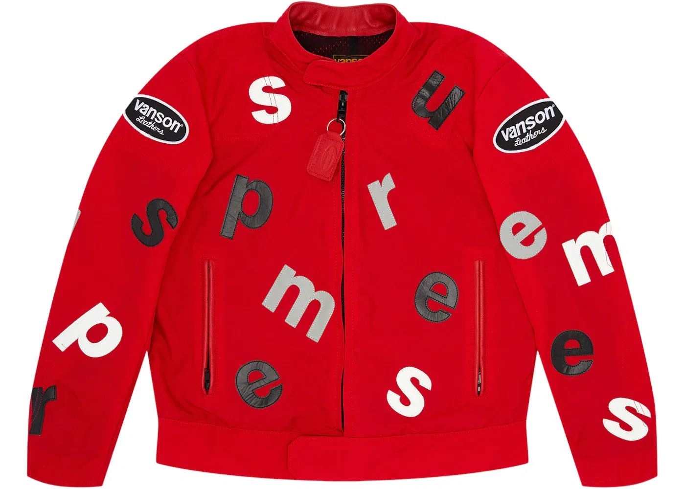 Мужская куртка с принтом Vanson Leathers Letters Supreme, Red