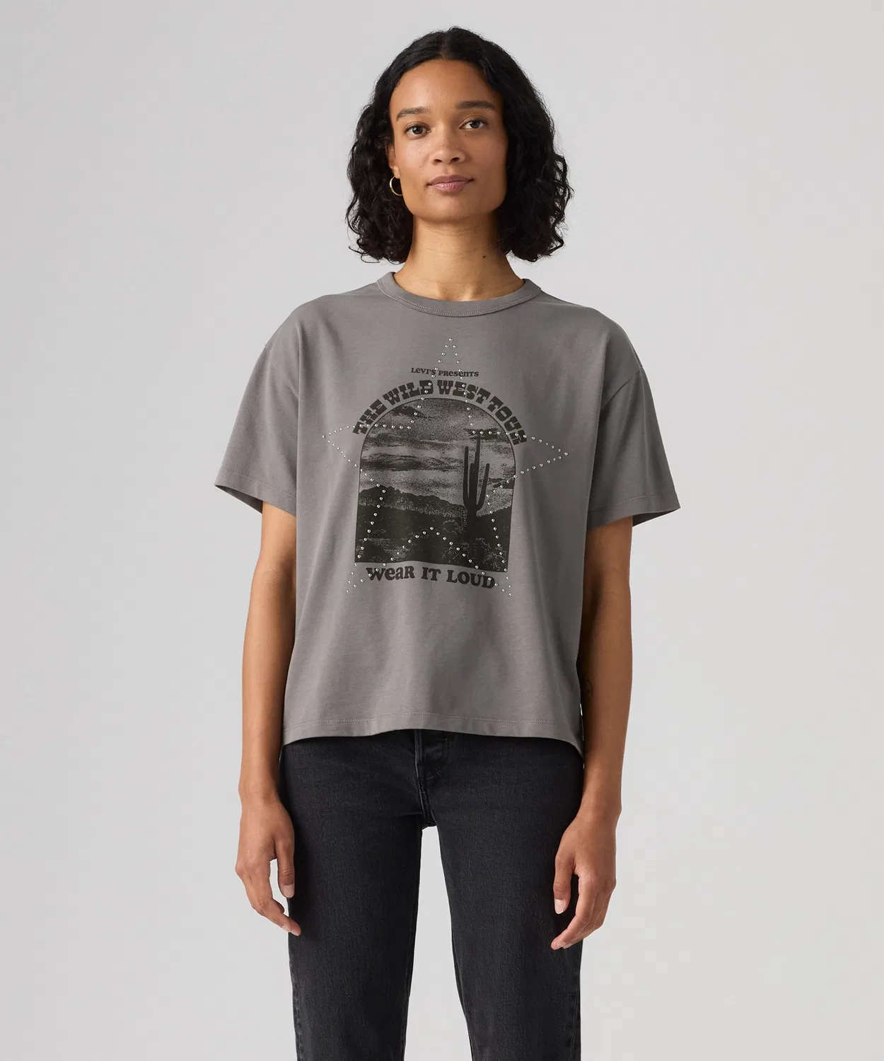 Женская футболка с графическим принтом Vintage Levi's, Черный — фото 2