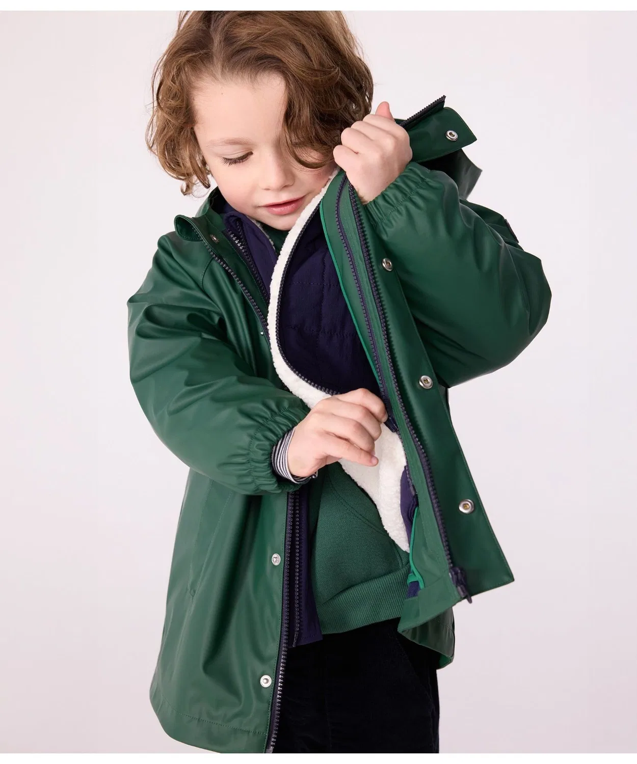 Детская куртка с принтом Yacht Parka PETIT BATEAU, Зеленый — фото 2