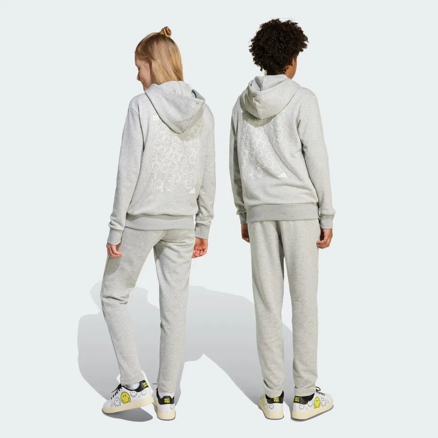Детские спортивные штаны adidas x Smileyworld JN2148, Серо-белый — фото 2