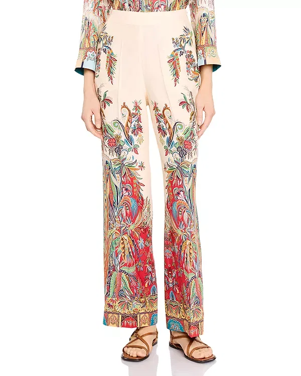 Женские брюки с принтом Etro, Printed White