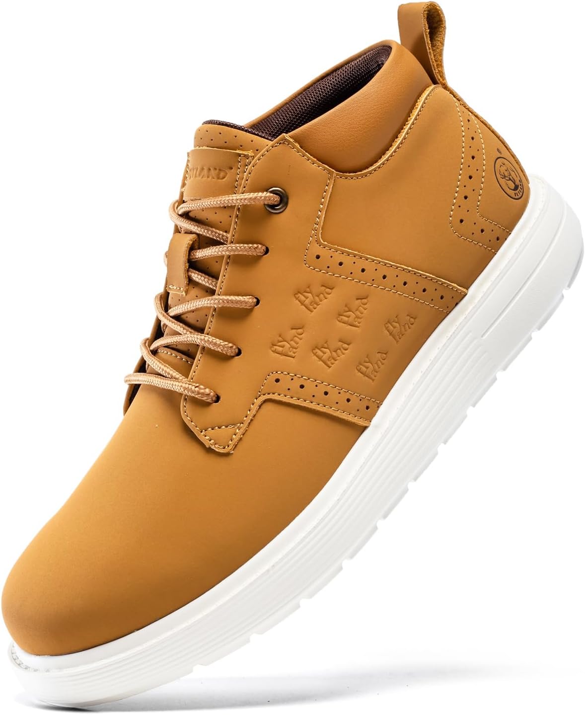 

Мужские модные кроссовки FLYLAND Чака ботинки на шнуровке из кожи, легкие ботинки до щиколотки для прогулки и вождения, белый