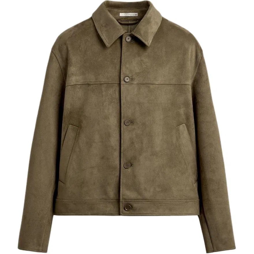 Мужская куртка с лацканами Dark Brown ZARA, Темно-коричневый