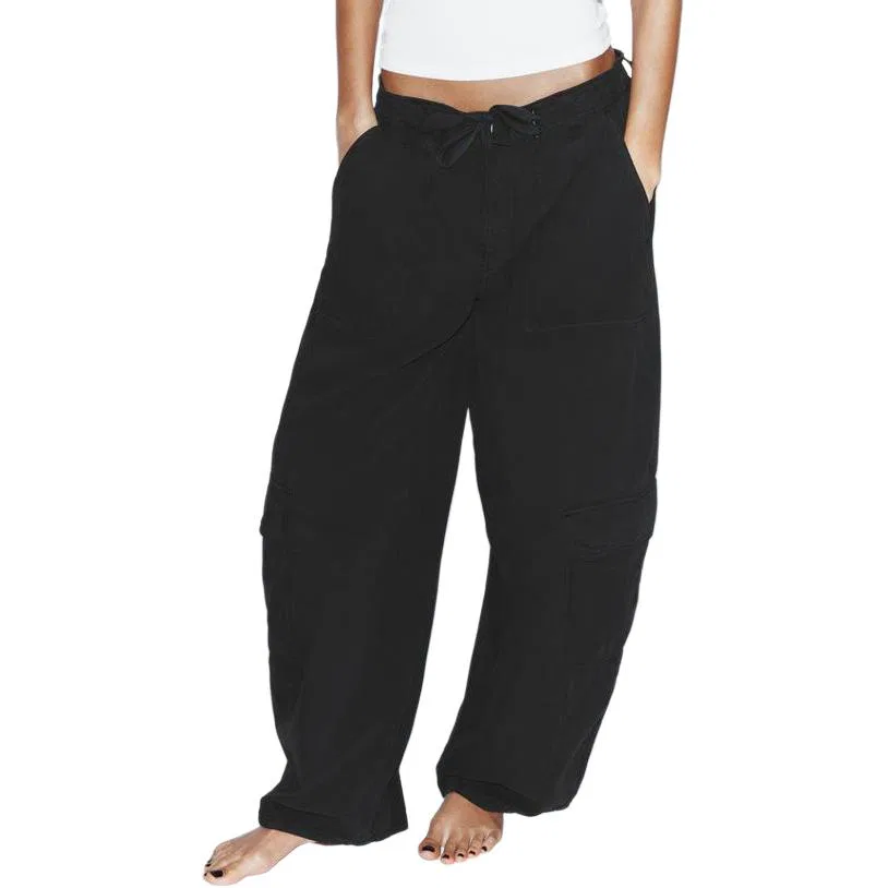 Женские карго-брюки с множеством карманов, свободного кроя, ZARA, Black — фото 4