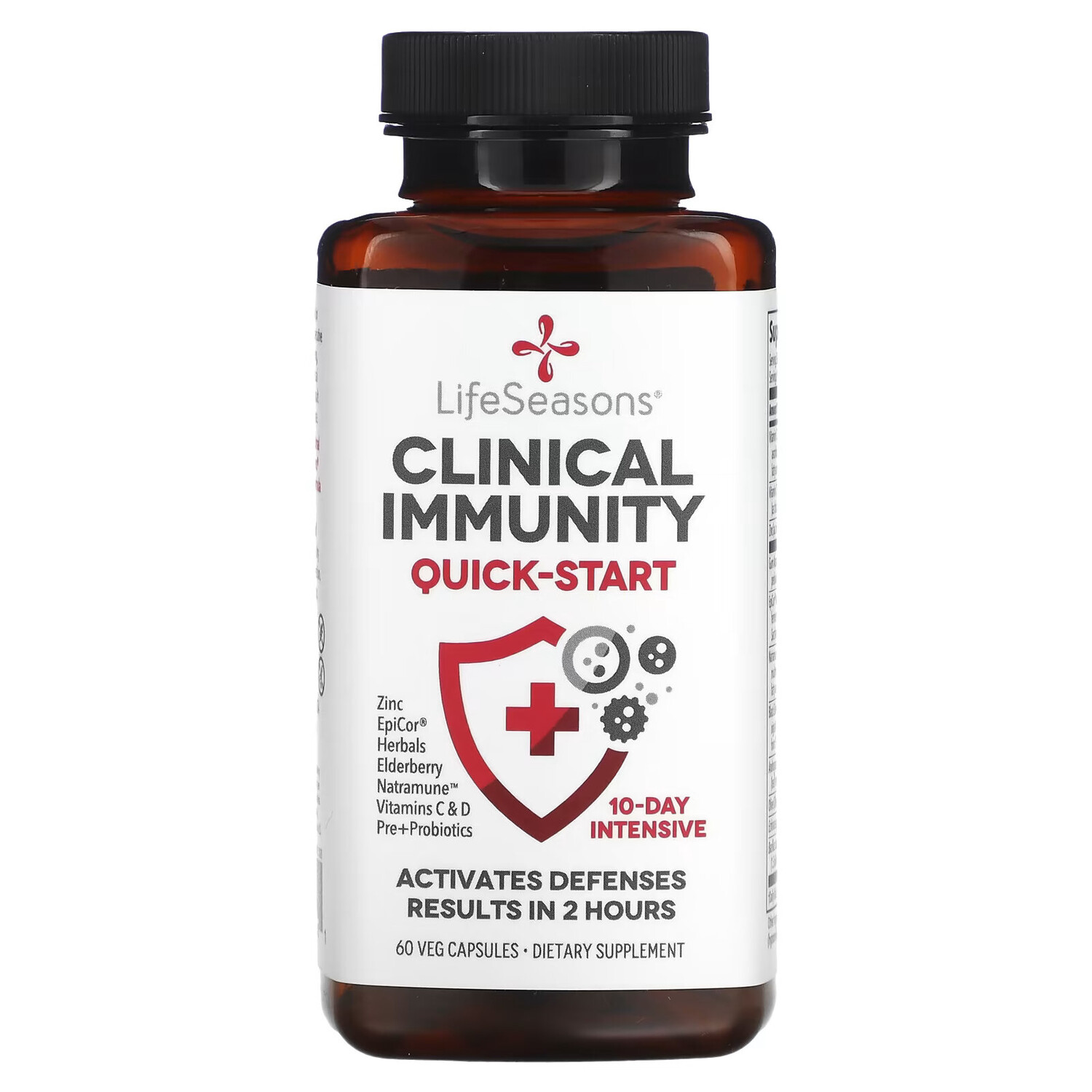 

LifeSeasons, Clinical Immunity, быстрое начало работы, 60 растительных капсул