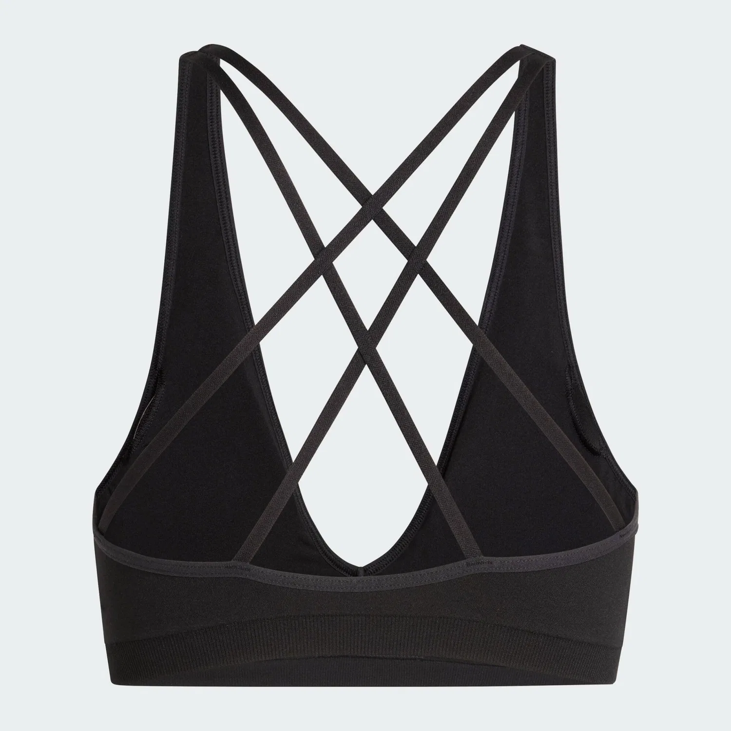 Женский спортивный бюстгальтер с легкой поддержкой Workout Essentials Knit Light Support BH, Adidas, Черный — фото 4